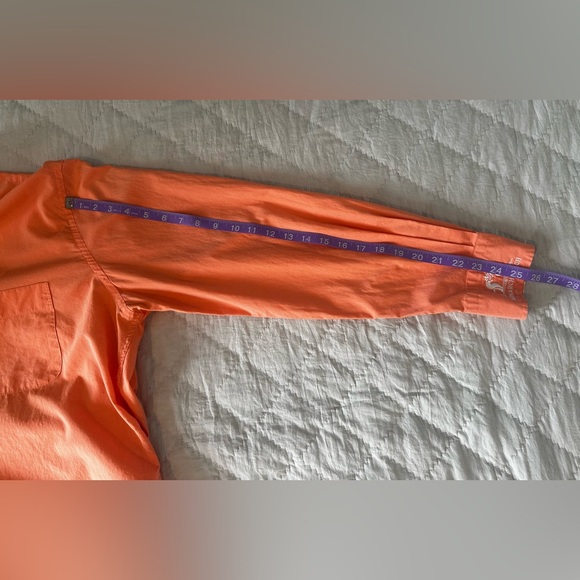 Peter Millar  "Weekender Wash" Orange Button Down Long Sleeve Shirt - Size Large - Picture 7 of 8